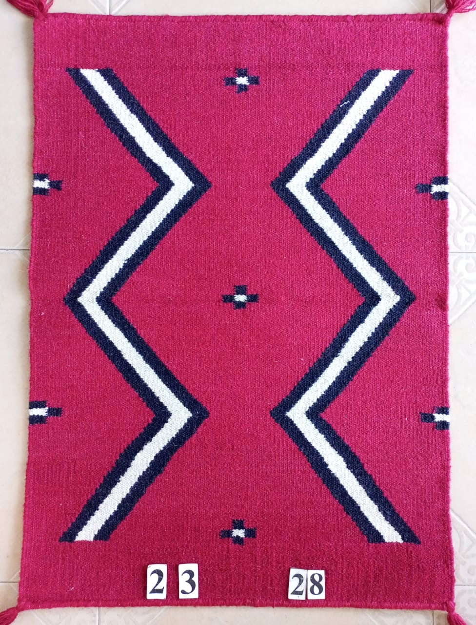 Navajo Dhurrie Patterned Wool Rugs  - Multi Coloured 2 x 3