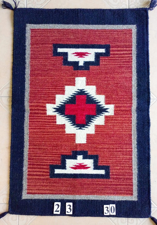 Navajo Dhurrie Patterned Wool Rugs  - Multi Coloured 2 x 3