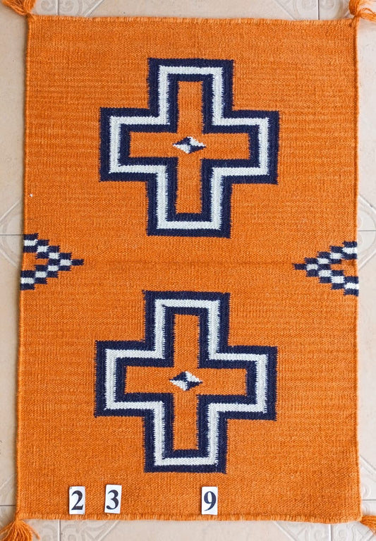 Navajo Dhurrie Patterned Wool Rugs  - Multi Coloured 2 x 3