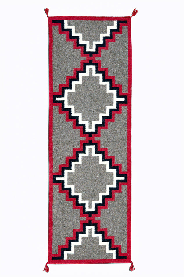 Dhurrie Patterned Wool Rugs  - Multi Coloured 2 x 6