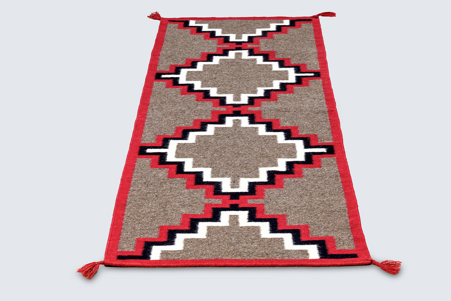 Dhurrie Patterned Wool Rugs  - Multi Coloured 2 x 6