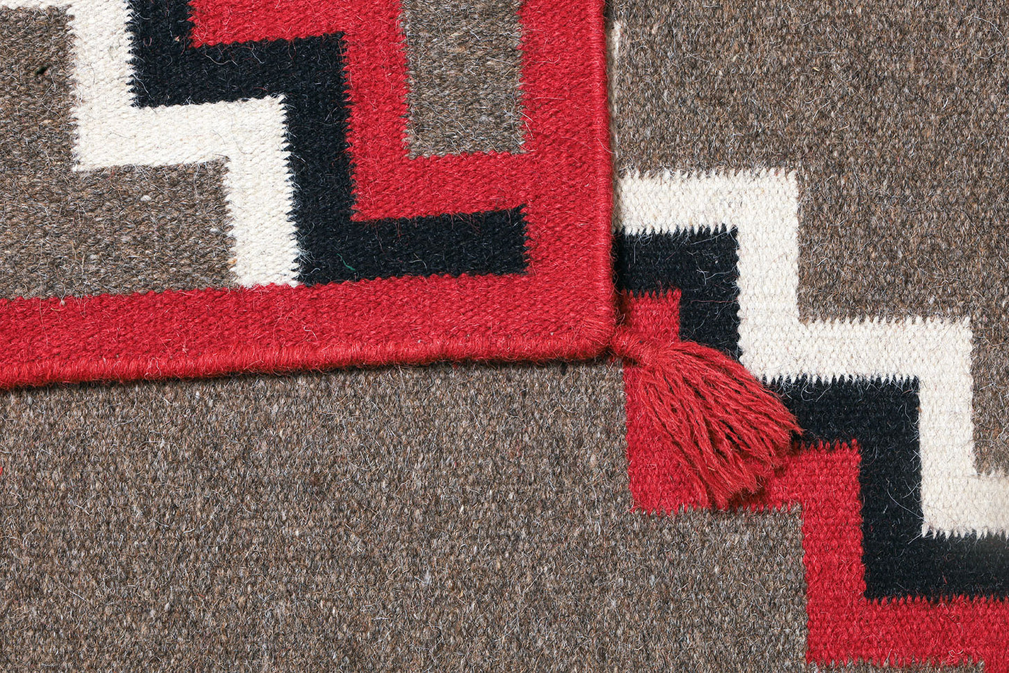 Dhurrie Patterned Wool Rugs  - Multi Coloured 2 x 6