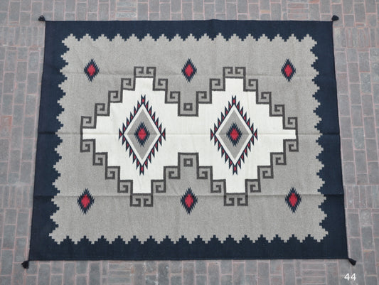 Copy of Navajo Dhurrie Patterned Wool Rugs  - Multi Coloured 8 x 10