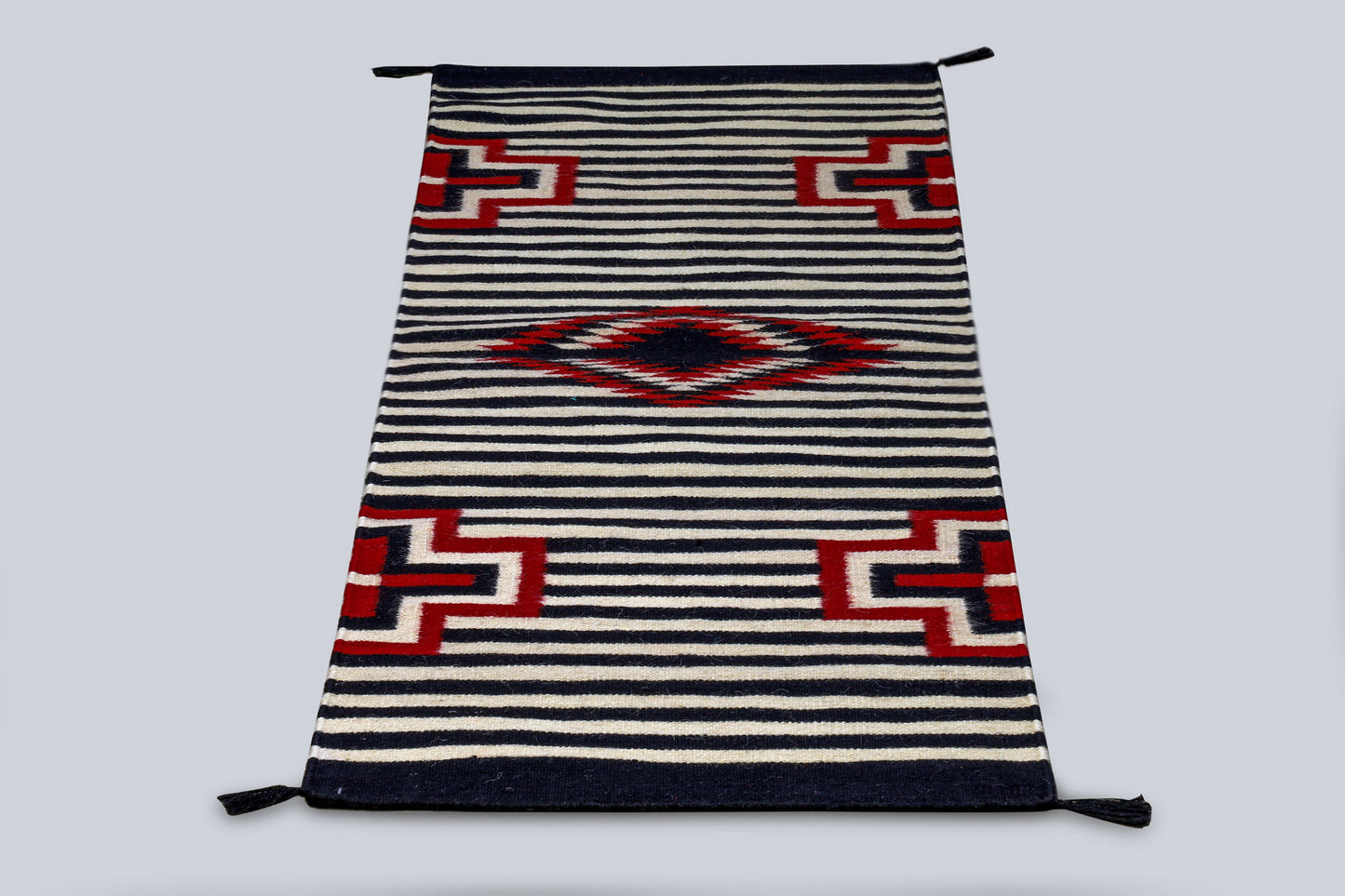 Dhurrie Patterned Wool Rugs  - Multi Coloured 2 x 6